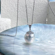 Natural South Sea White Pearl Necklace 12.1mm,18K