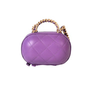 Chanel Purple Lambskin Quilted CC Bubble Vanity Vase Bag