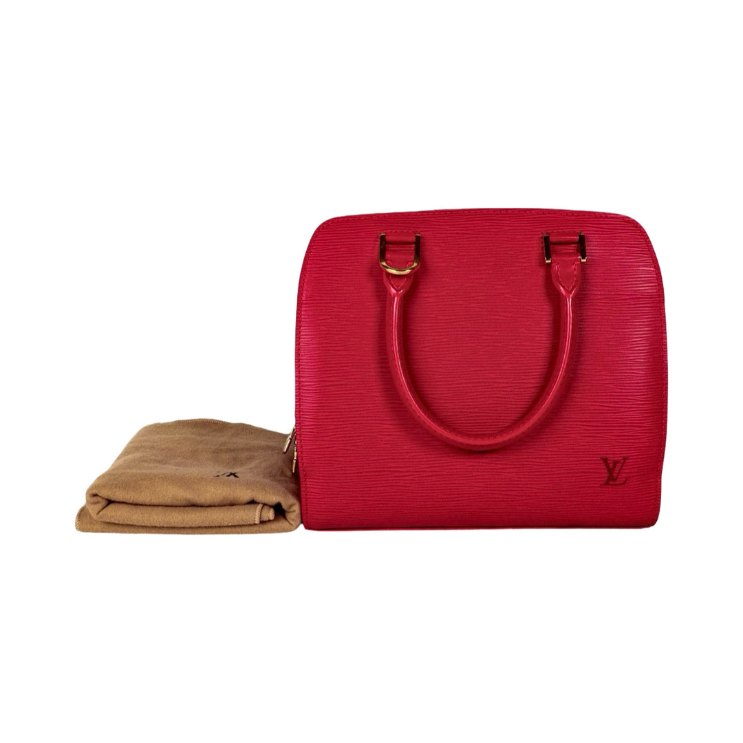 Louis Vuitton Vintage Tote Bag Epi Leather Red