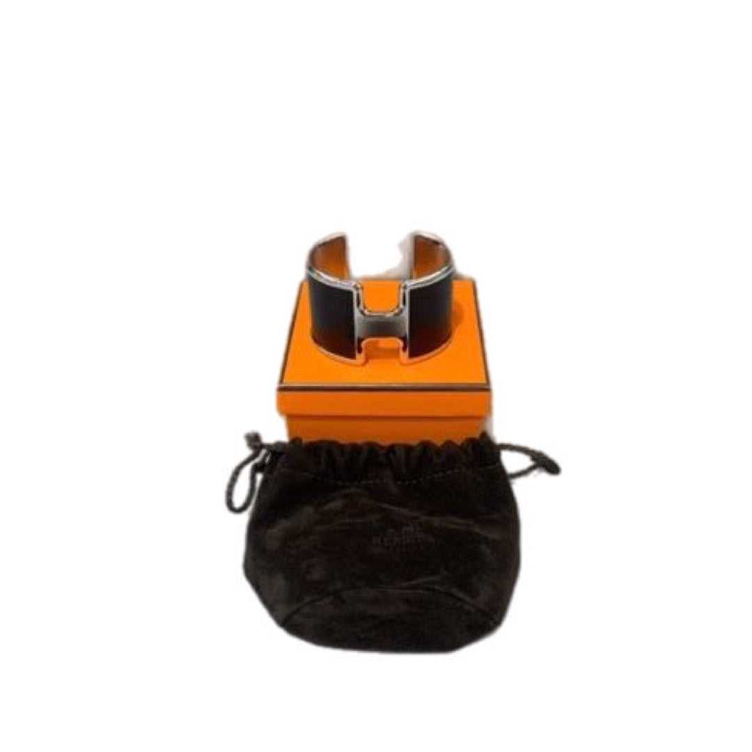 Hermes H Bangle Black Lizard Skin