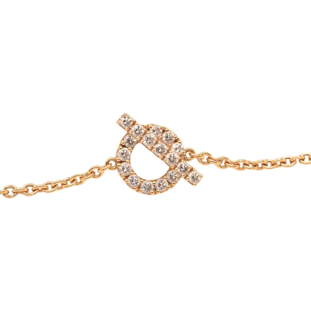 Hermes Rose Gold Diamond Finesse Bracelet