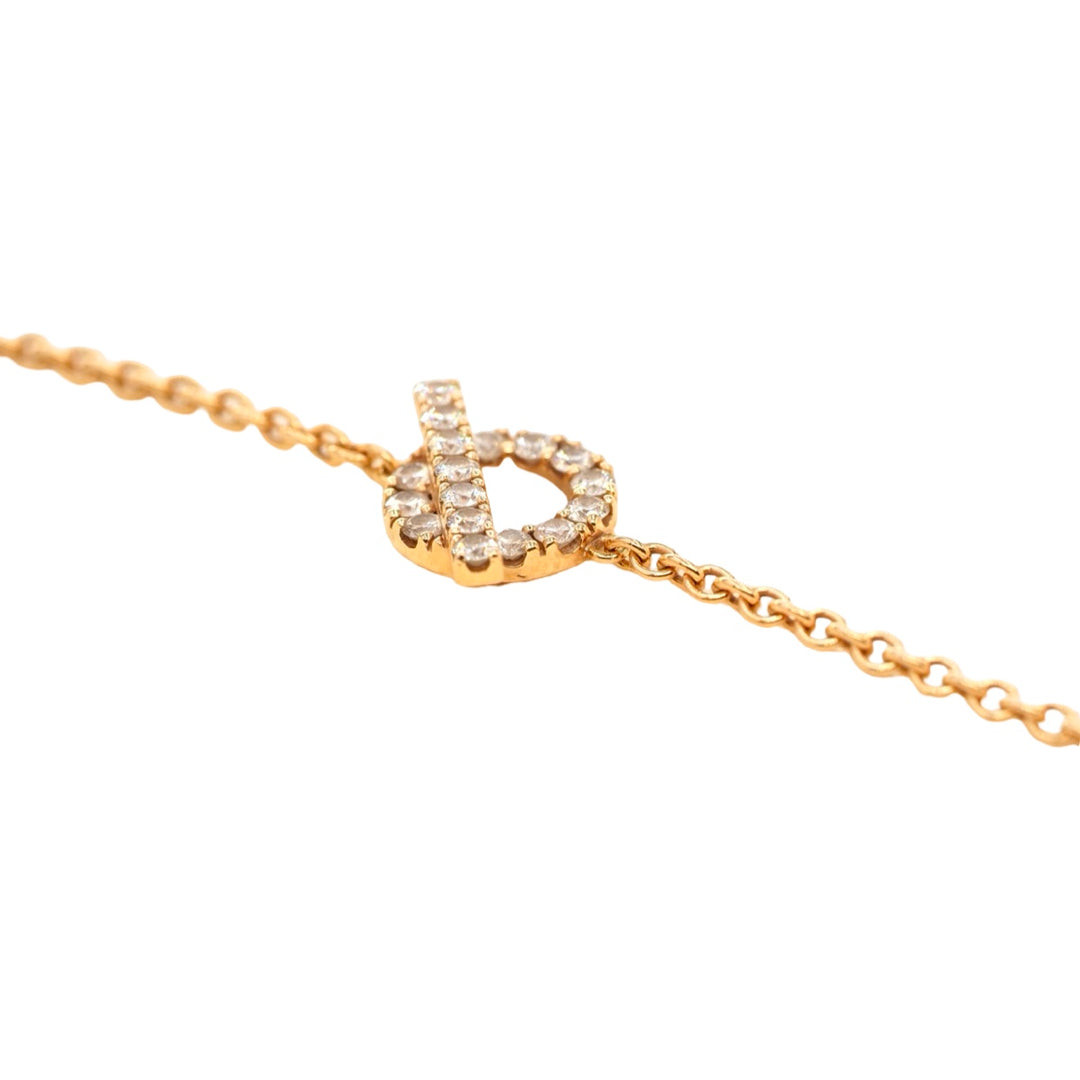 Hermes Rose Gold Diamond Finesse Bracelet