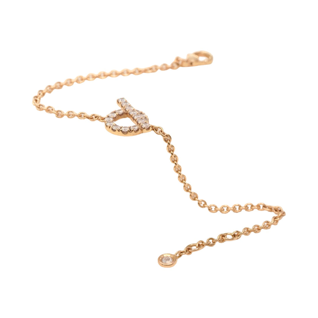 Hermes Rose Gold Diamond Finesse Bracelet