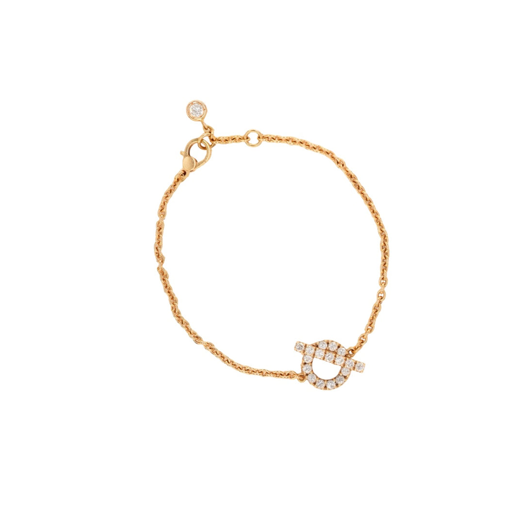 Hermes Rose Gold Diamond Finesse Bracelet