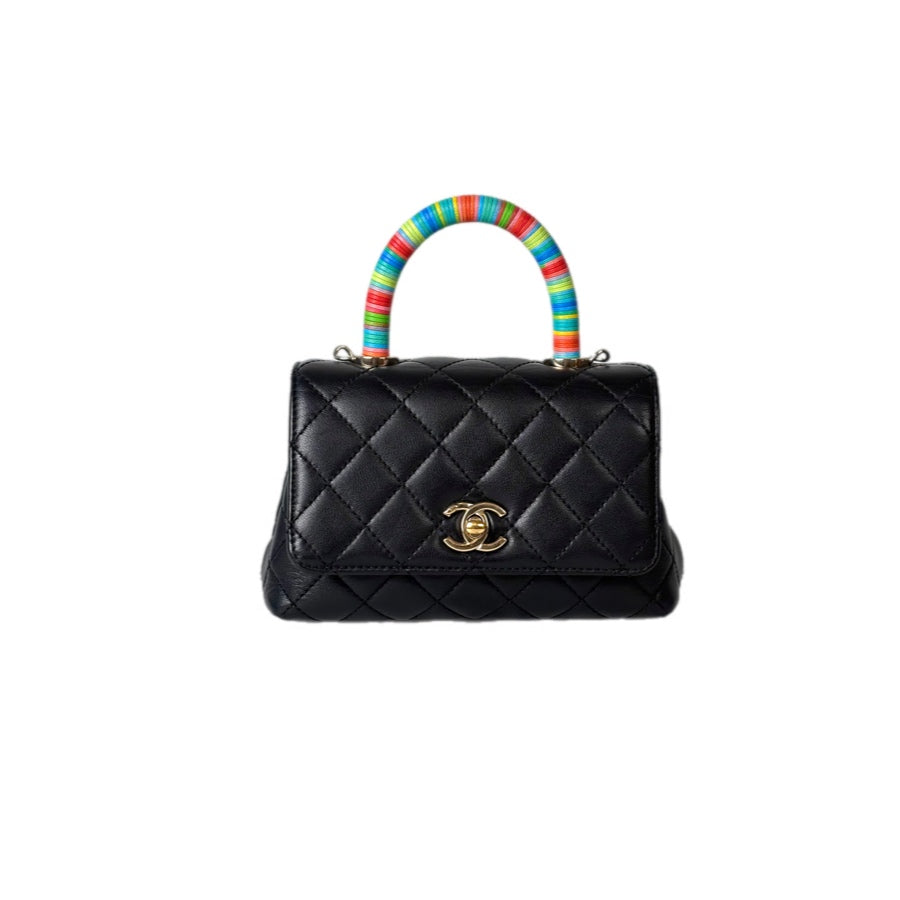 Chanel Coco Handle Bag Mini Black Lambskin