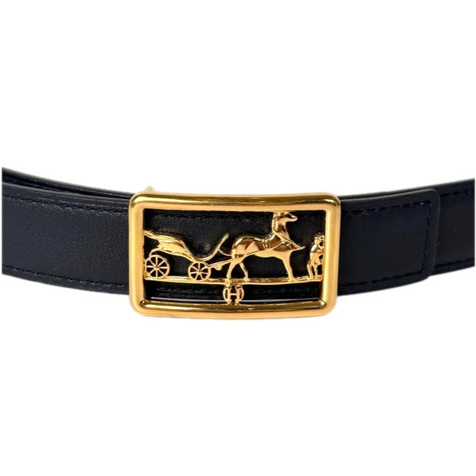Hermes Black/White Reversible Belt #85