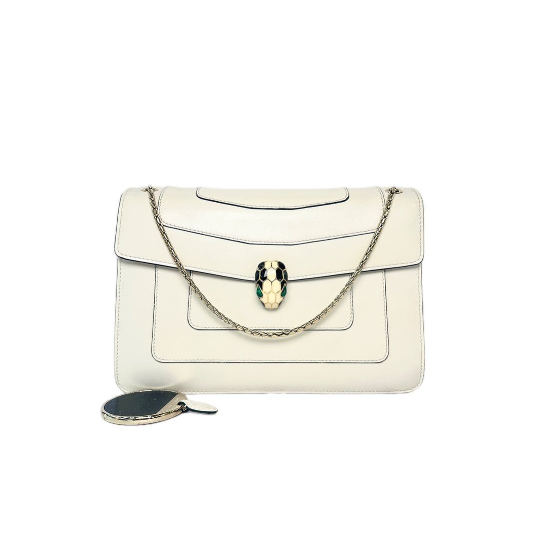 Bvlgari Serpenti Bag Cross Body Medium White