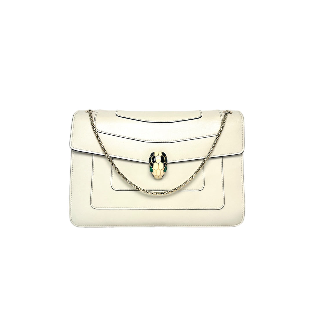 Bvlgari Serpenti Bag Cross Body Medium White