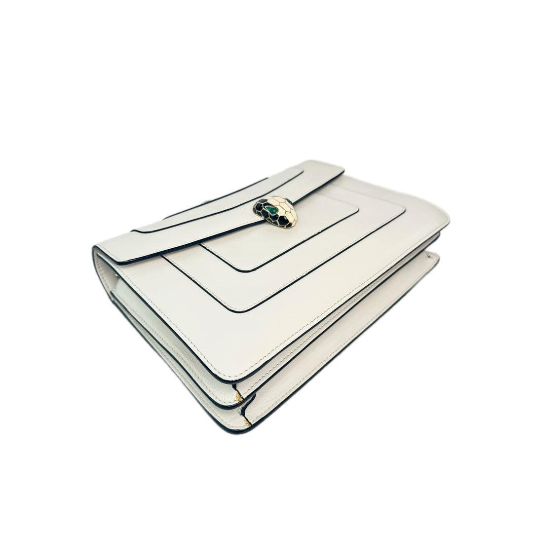 Bvlgari Serpenti Bag Cross Body Medium White
