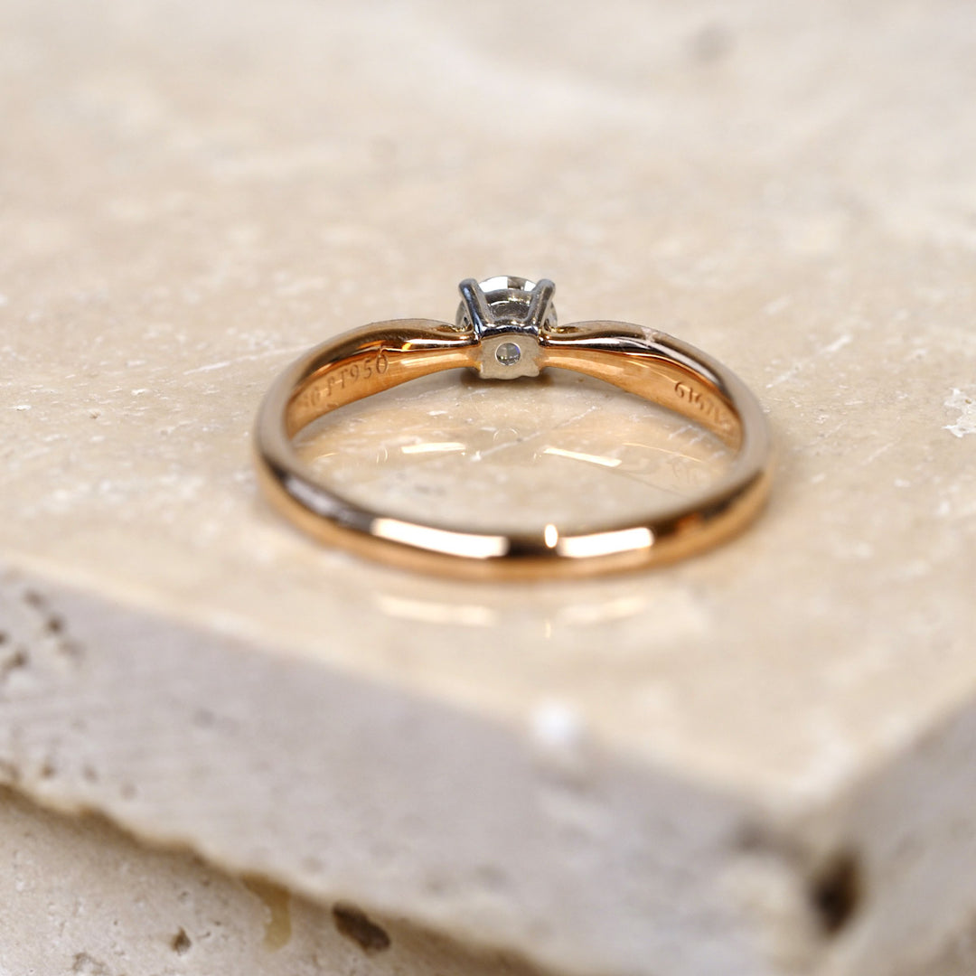 Tiffany Gold Diamond Ring Pt950 D0.22