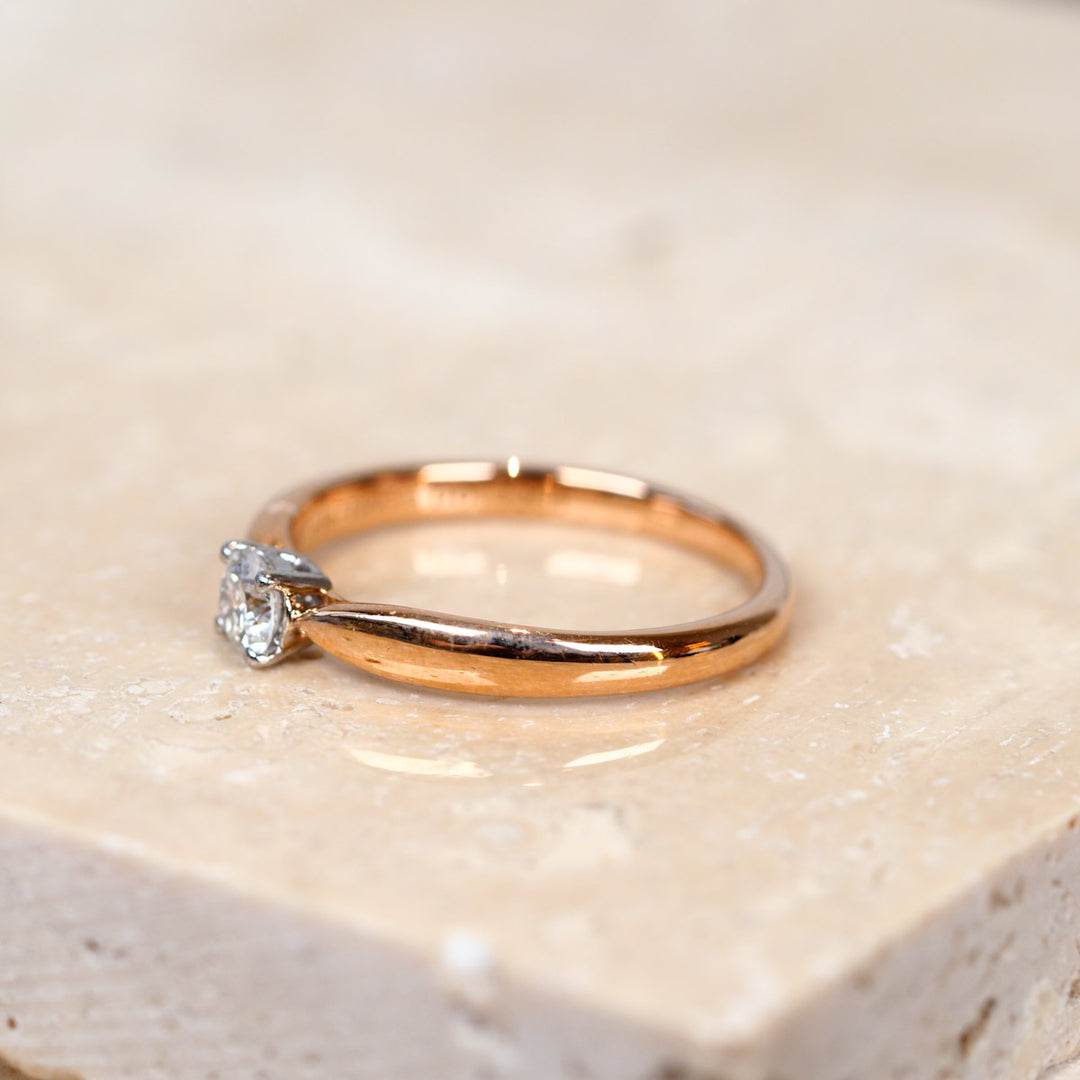 Tiffany Gold Diamond Ring Pt950 D0.22
