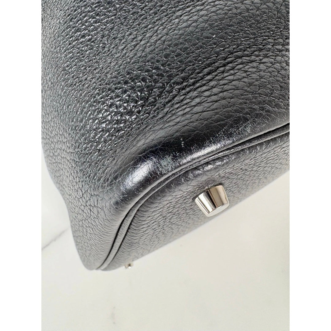 Hermes Picotin 22 Black TC Leather Bag