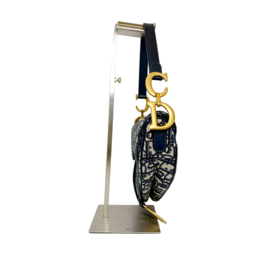 Dior Saddle Bag Blue Oblique Jacquard