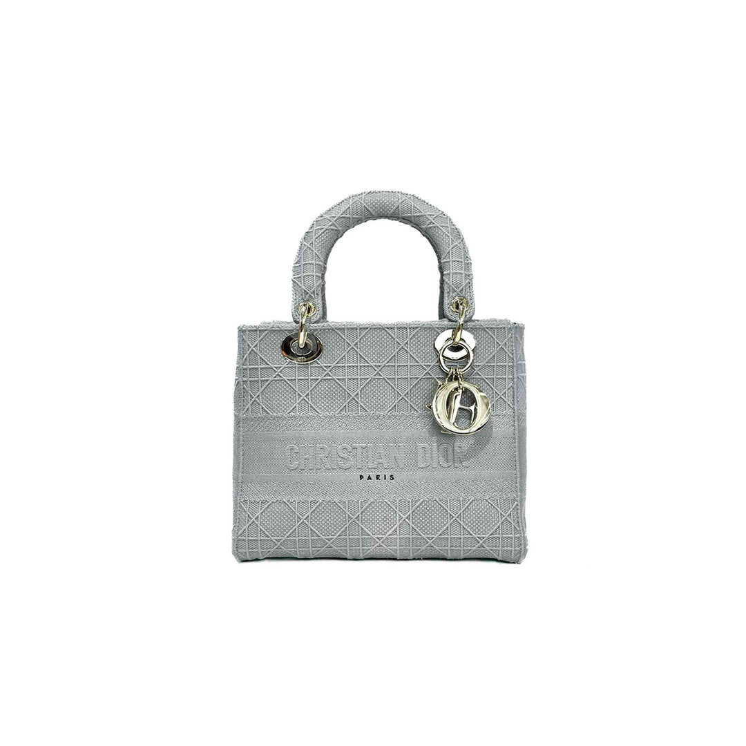 Dior Medium Grey Lady D-Lite Bag