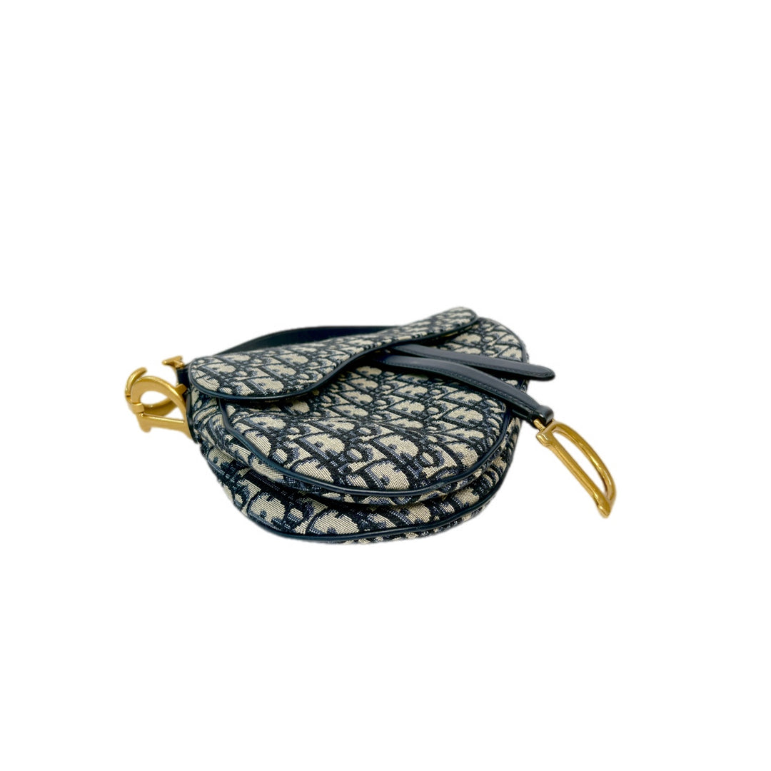 Dior Saddle Bag Blue Oblique Jacquard
