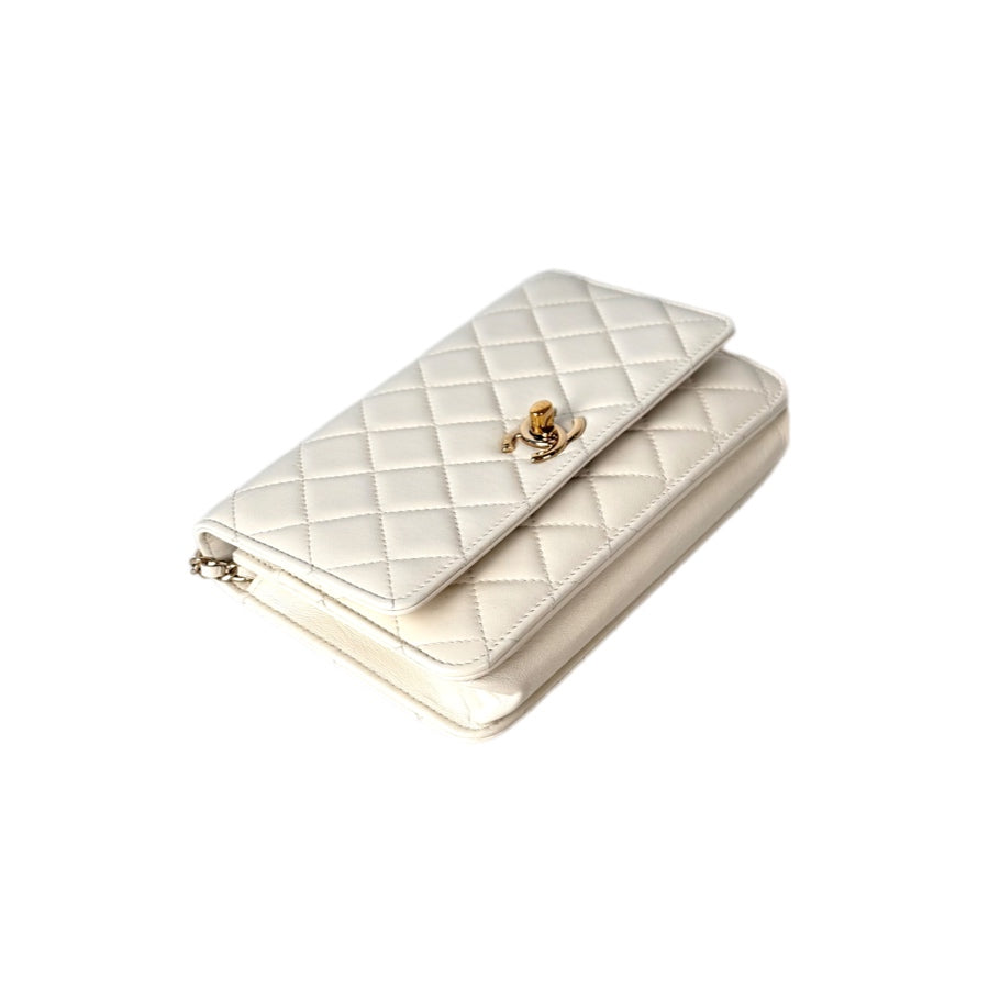 Chanel Trendy CC WOC Bag White Lambskin