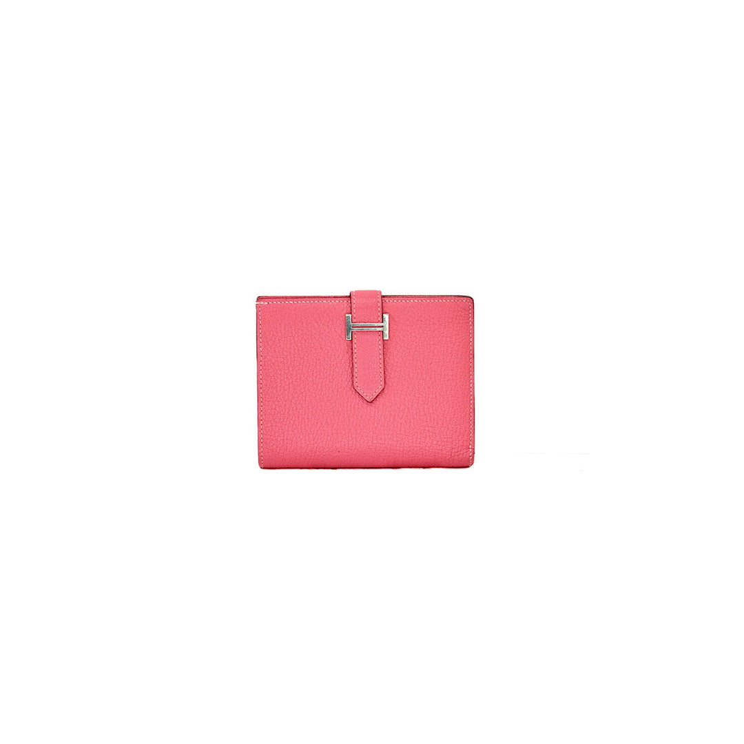 Hermes Pink Bearn Compact Wallet