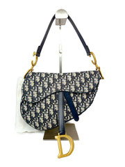 Dior Saddle Bag Blue Oblique Jacquard