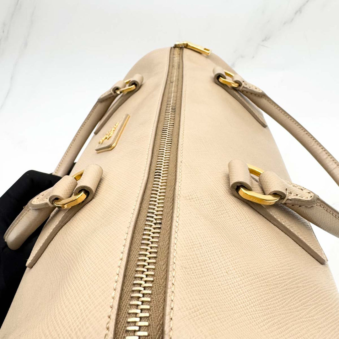 Prada Saffiano Boston Bag With Strap