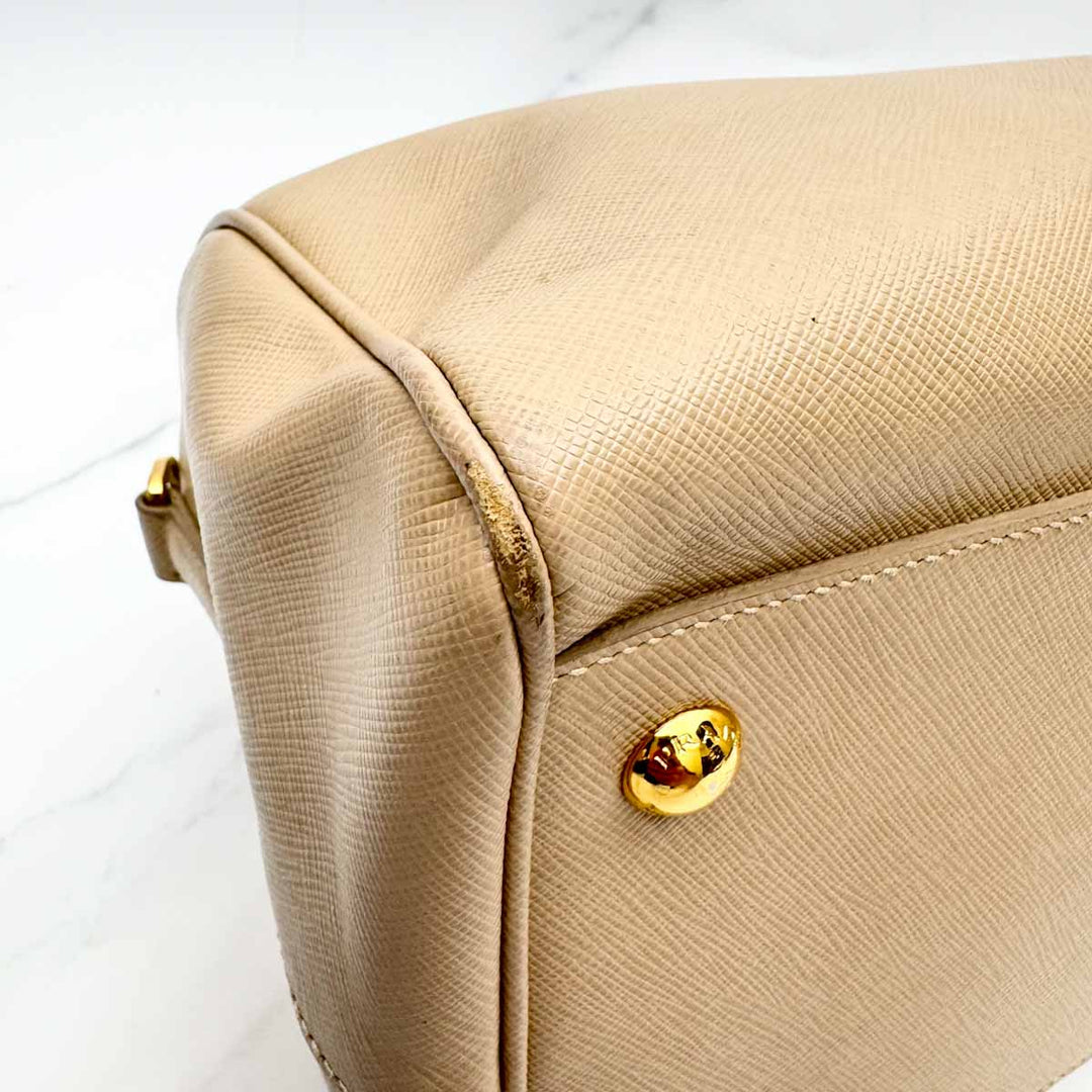 Prada Saffiano Boston Bag With Strap
