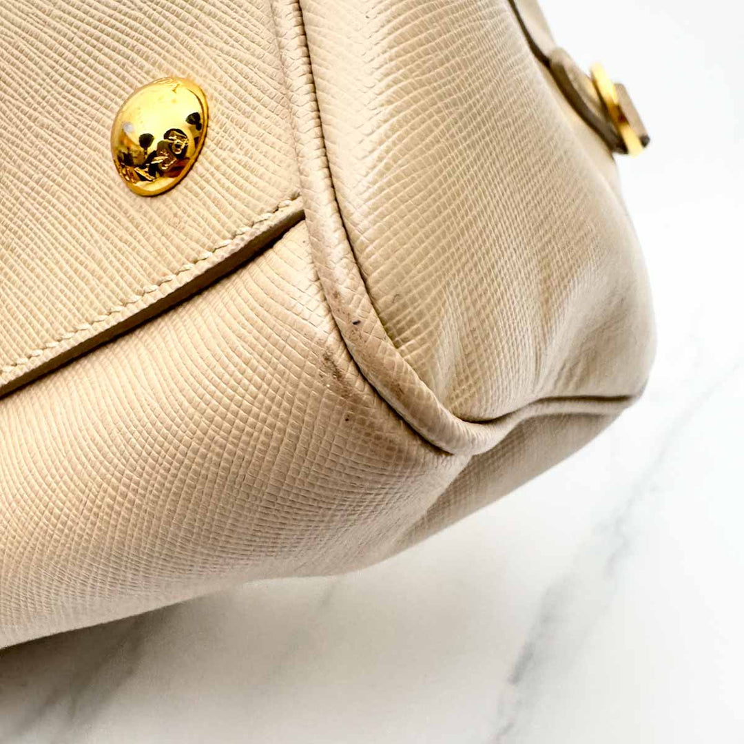 Prada Saffiano Boston Bag With Strap