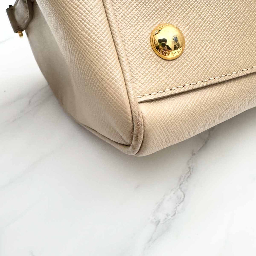 Prada Saffiano Boston Bag With Strap