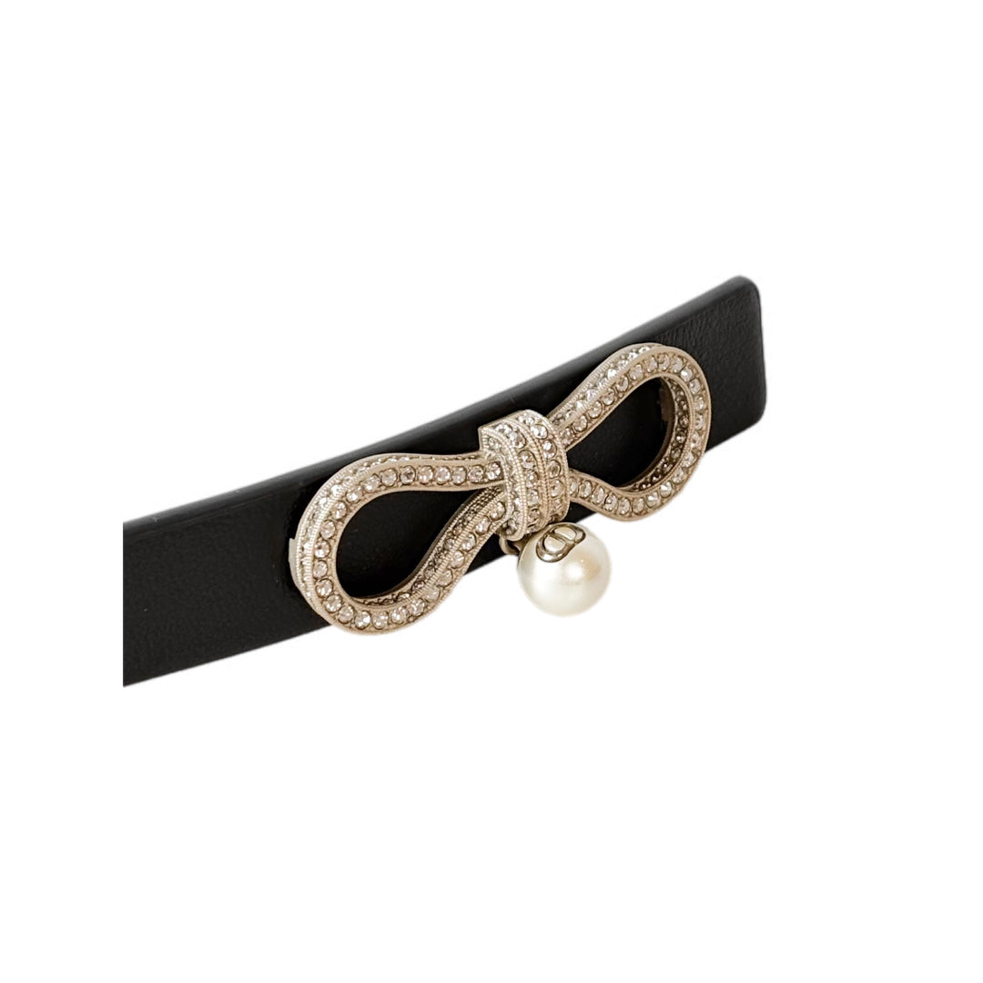 Dior Accessiores Belt With Crystal Bow 70cm