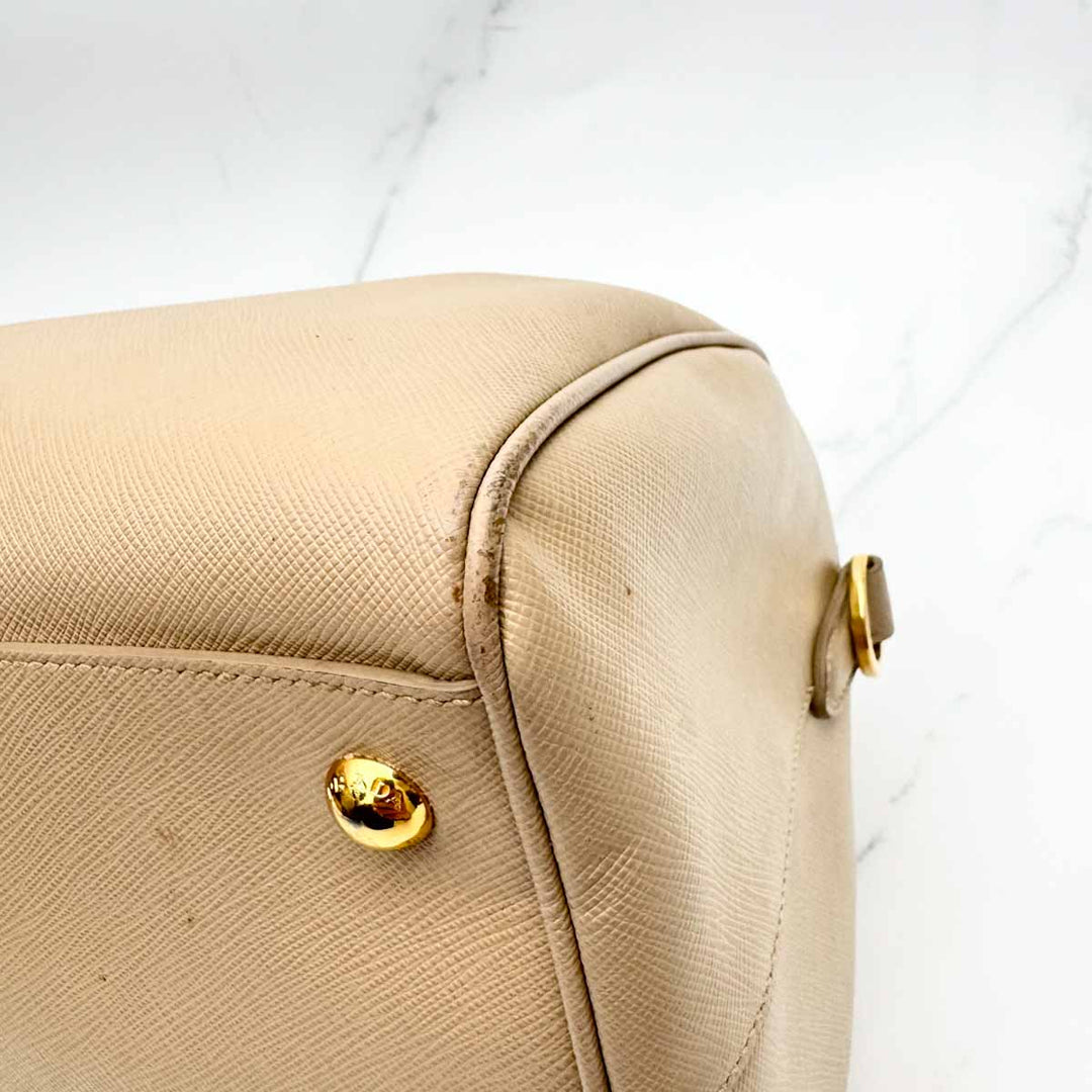 Prada Saffiano Boston Bag With Strap