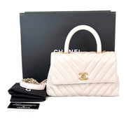 Chanel Coco Handle Small White Calfskin Bag