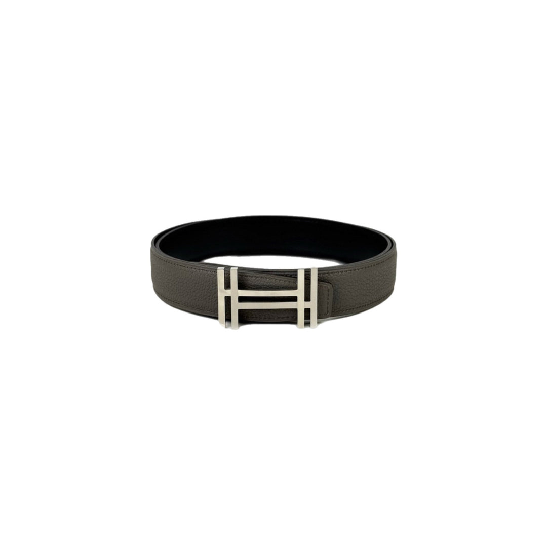 Hermes Reversible H Belt Ash Okare Grey 95CM