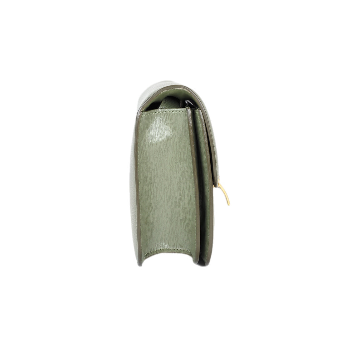 Celine Classic Box Teen Epi Leather Avocado Green