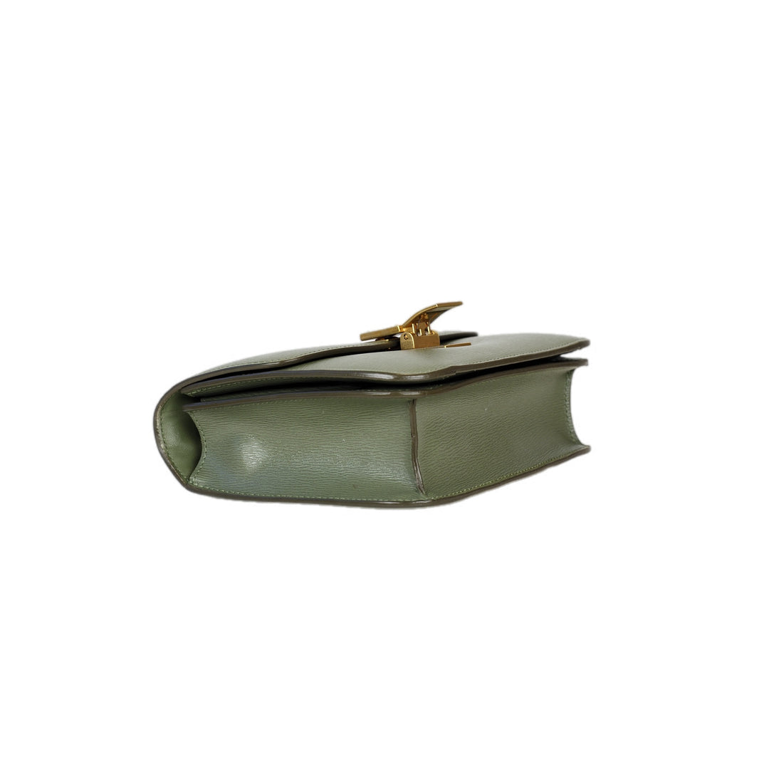 Celine Classic Box Teen Epi Leather Avocado Green