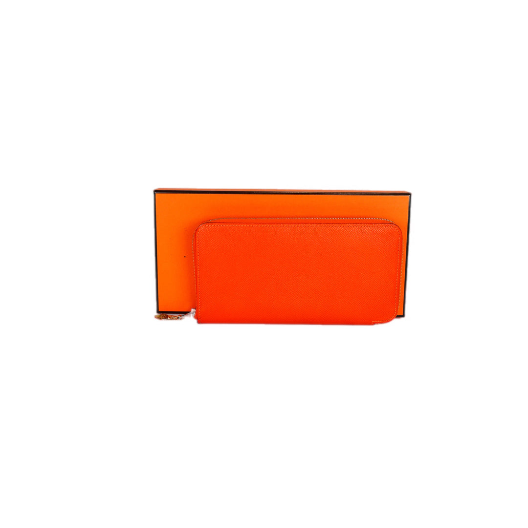 Hermes Silk’In Classique Long Wallet Orange Epsom