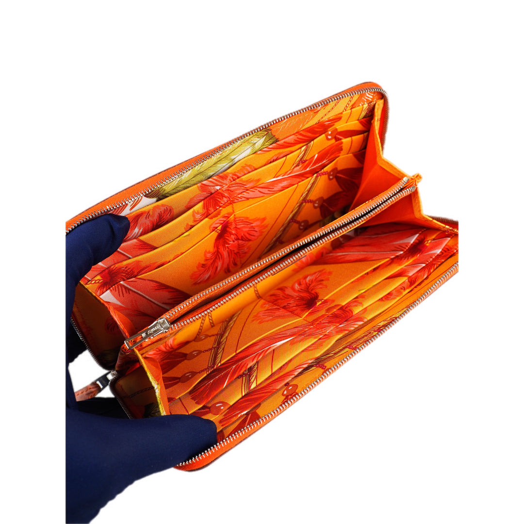 Hermes Silk’In Classique Long Wallet Orange Epsom