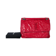 YSL Niki Medium Red Waxy Calfskin Bag