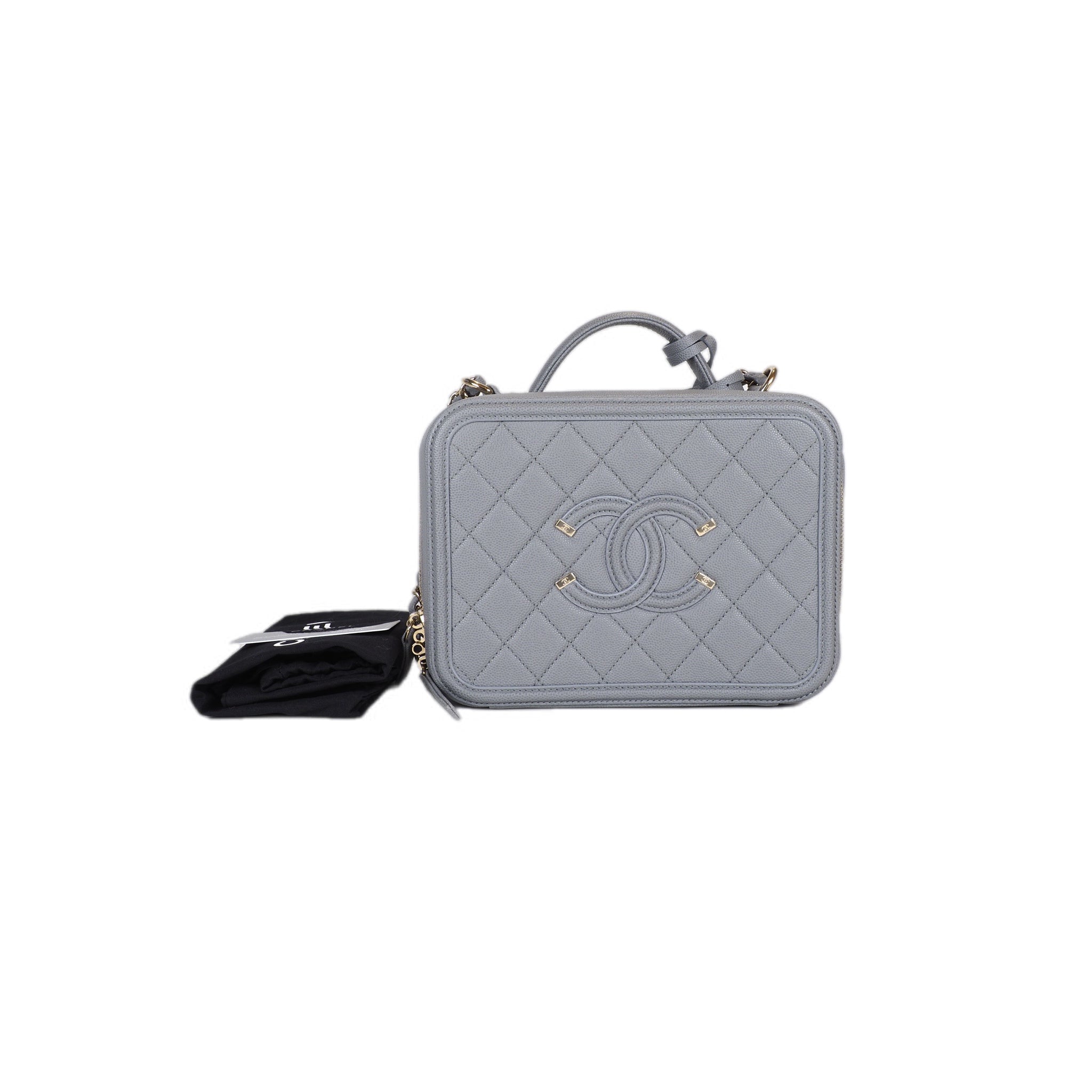 Chanel Vanity Box Camera Bag Caviar Grey