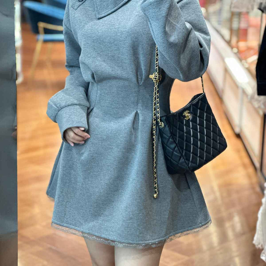 Chanel Pearl Crush Hobo Bag Black Gold