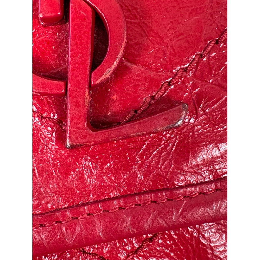 YSL Niki Medium Red Waxy Calfskin Bag
