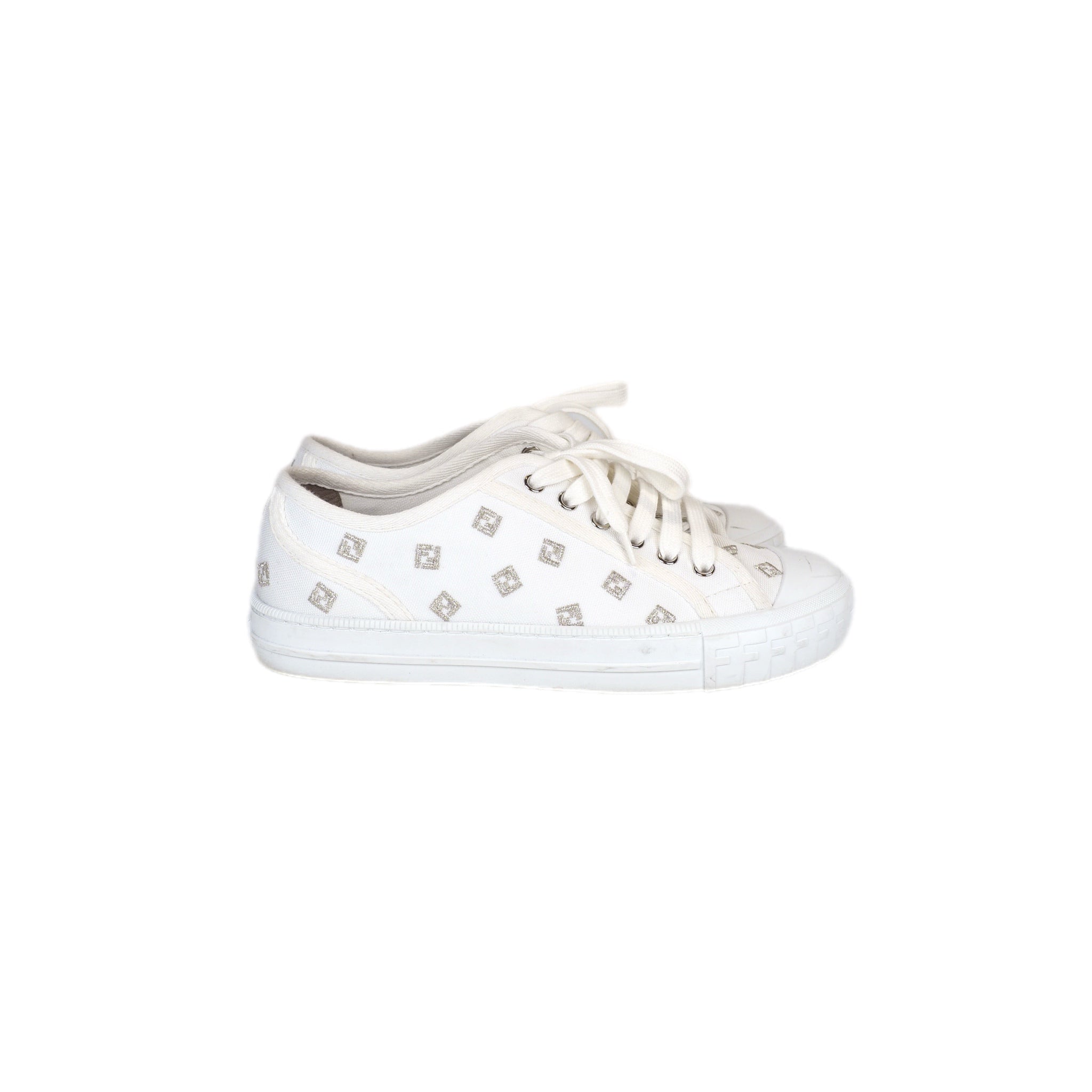 Fendi Domino FF White Canvas Sneakers #36