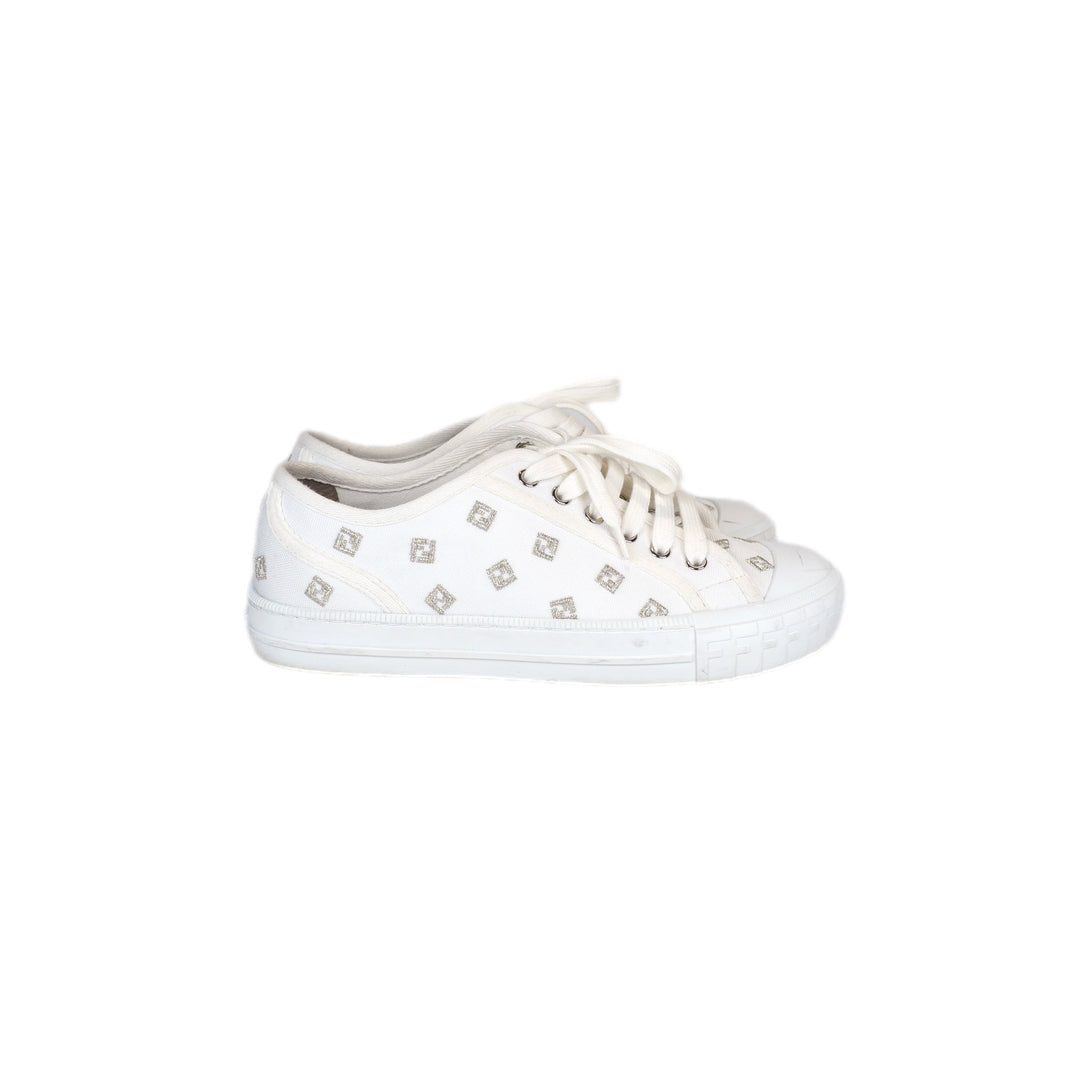 Fendi Domino FF White Canvas Sneakers #36