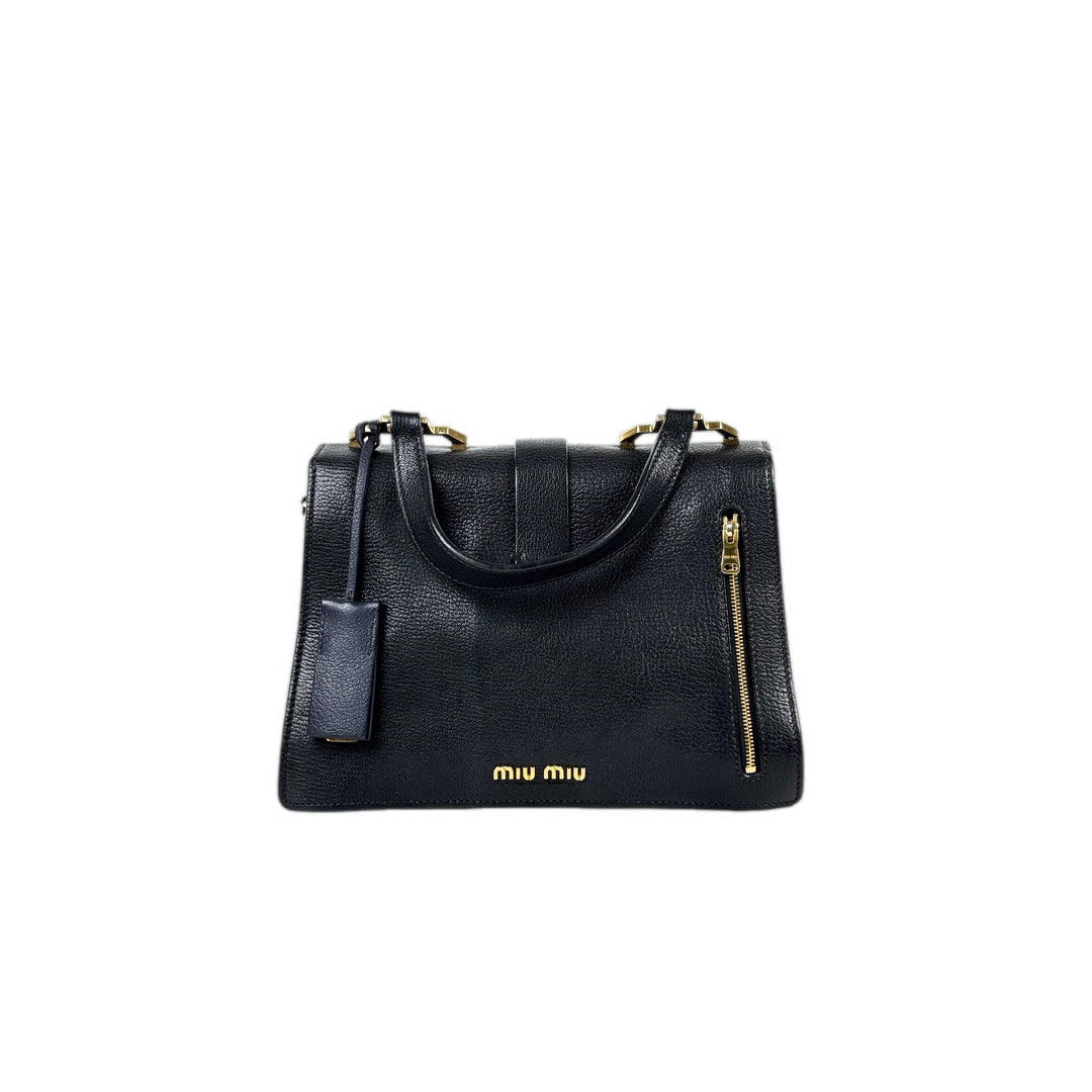 Miumiu Strap Bag Navy Calfskin