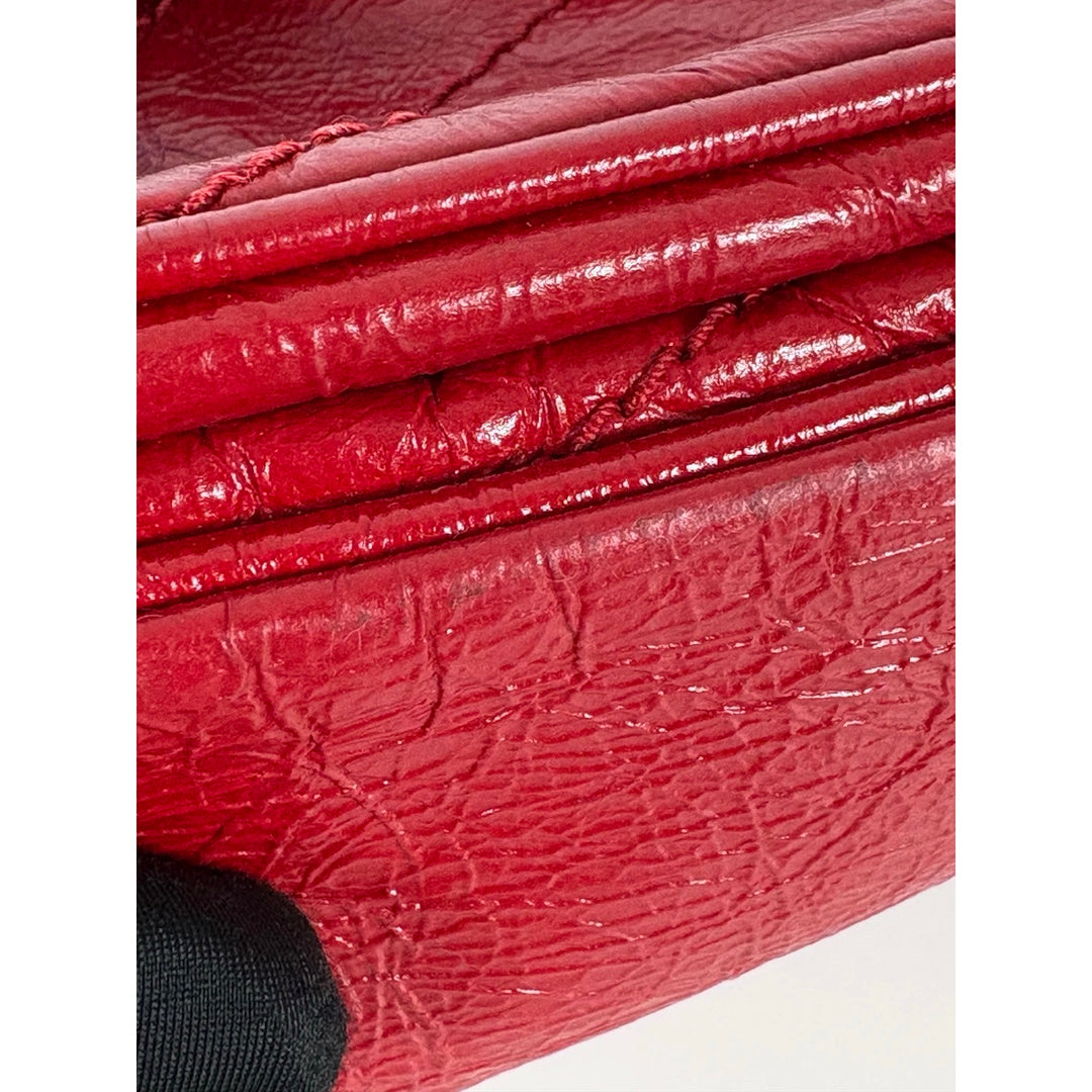 YSL Niki Medium Red Waxy Calfskin Bag