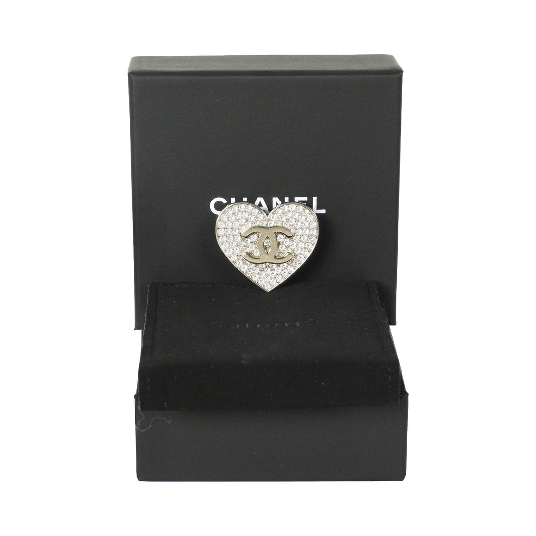 Chanel CC Heart Brooch