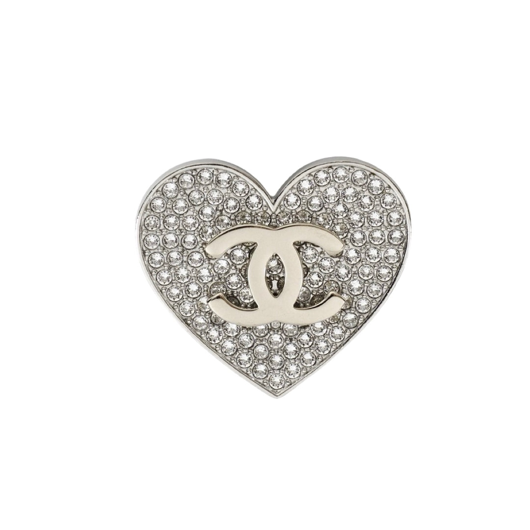 Chanel CC Heart Brooch