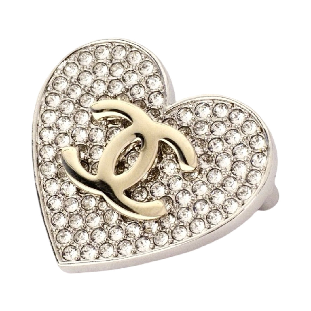 Chanel CC Heart Brooch
