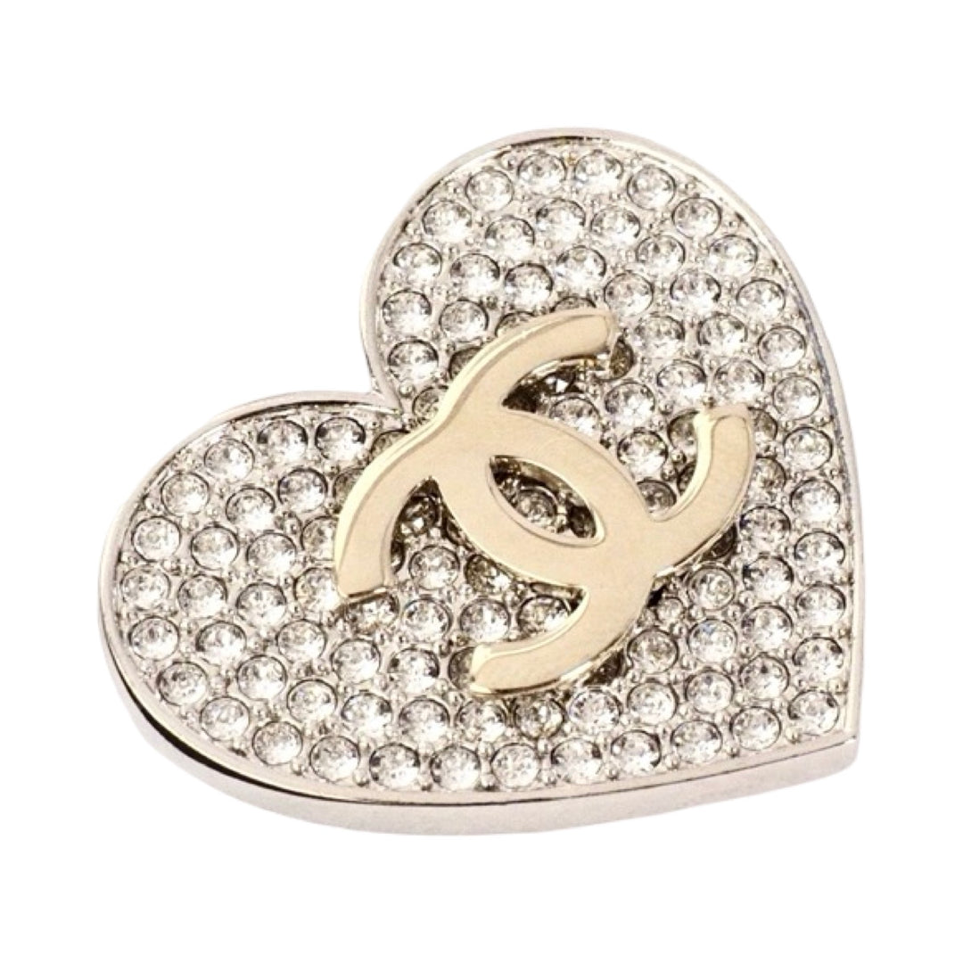 Chanel CC Heart Brooch