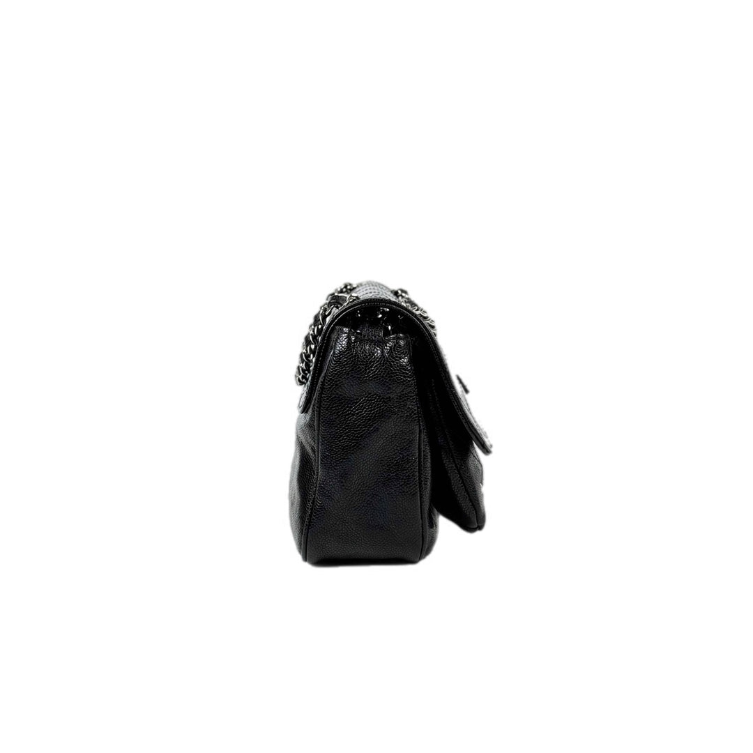Chanel Reissue shoulder Bag Black Silver Caviar