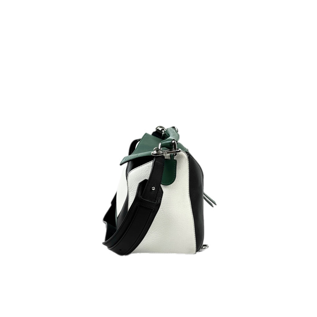 Loewe Puzzle Med Mint Black Calfskin Bag