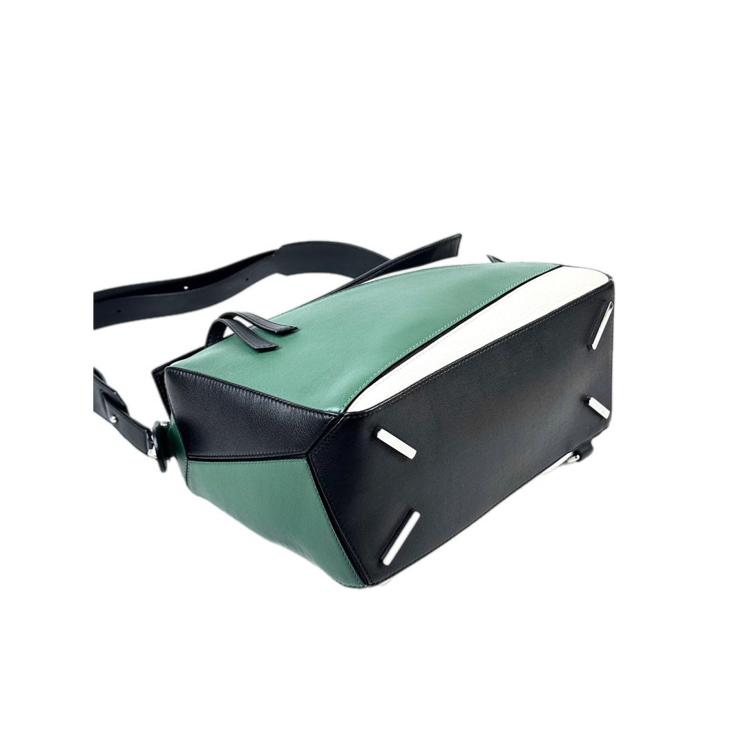Loewe Puzzle Med Mint Black Calfskin Bag