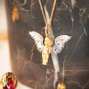 Natural Ruby Angle  Necklace 18K